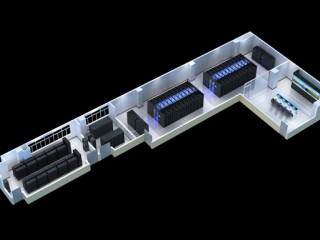 西安IDC封闭机房|消防控制室|配电间效果图制作